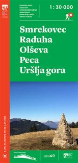 Smrekovec, Raduha, Olševa, Peca, Uršlja, Gora - turistická mapa
