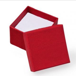 Dárková krabička papírová červená (Krabička na knoflíčky i šperky)