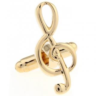 Manžetové knoflíčky houslový klíč zlatý (Hudební houslový klíč)