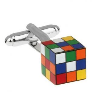 Manžetové knoflíčky Rubikova kostka hladké (knoflíčky rubikova kostka)