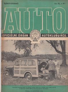 AUTO - ČASOPIS ČS. MOTORISTŮ ČÍSLO A  - KLUBOVNÍ -  LISTOPAD 1946