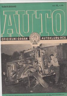 AUTO - ČASOPIS ČS. MOTORISTŮ ČÍSLO A  - KLUBOVNÍ -  PROSINEC 1946