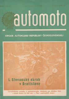 AUTOMOTO AUGUST 1950 - ČASOPIS SLOVENSKÉHO AUTOKLUBU -UVNITŘ JAWA 500