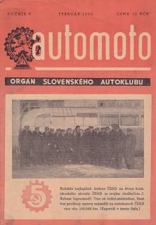 AUTOMOTO FEBRUÁR 1950 - ČASOPIS SLOVENSKÉHO AUTOKLUBU
