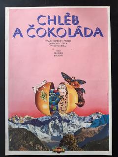 Chléb a čokoláda  -  reklamní plakát A3 - Miloslav Disman 1975