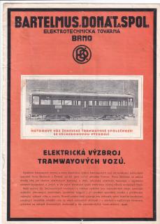 ELEKTRICKÉ MOTORY TRAMWAYOVÝCH VOZŮ  SÉCHERON ŽENEVA - BARTELMUS DONÁT A SPOL BRNO - REKLAMNÍ PROSPEKT A4 - 1925 - 8 STRAN- ČESKY