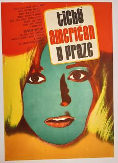 Filmový plakát A3 Tichý Američan v Praze - Vaca, Karel -1977