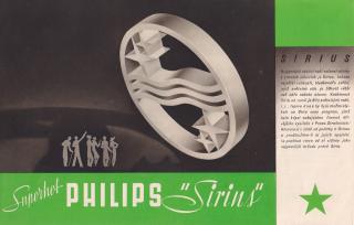 INVESTIČNÍ PROSPEKT - RADIO PHILIPS 535 A - SIRIUS  - REKLAMA 1935/36 HLUBOTISK