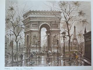 L'arche de Triomphe - PAŘÍŽ - UMĚLECKÝ TISK - VHODNÉ K DEKORACI 45*35 CM