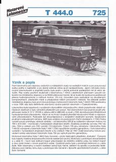 MOTOROVÁ LOKOMOTIVA - T 444.0 - REKLAMNÍ PROSPEKT - A4 - 2 STRANY