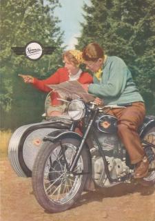 Originál reklamní prospekt motocykl Simson 425 - A5 - 8 stran - rok 1959