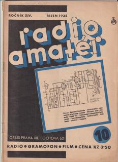 RADIOAMATER Č.10/1935 - 1 ČÍSLO REKLAMY - 30 STRAN