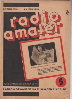 RADIOAMATER Č.5/1934 - 1 ČÍSLO REKLAMY - 30 STRAN