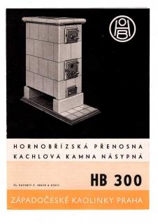 Reklamní prospekt Západočeských kaolinek Praha - kamna HB 300