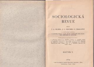 Sociologická revue: ROČNÍK kompl. ročník 1934