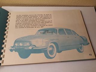 Tatra 603 Manuel conducteur de la voiture - 1960 FRENCH EDITION ULTRA RARE