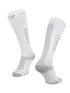 kompresní ponožky Force ATHLETIC PRO KOMPRES, bílo-šed S-M/36-41 (Doprodej poslední pár)