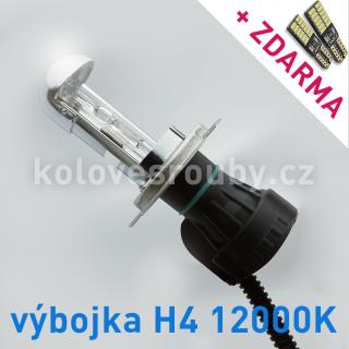 AKCE - Náhradní výbojka bixenon H4 12000K do přestavbových HID sad (Výbojka H4 12000K - AKCE - ke každé zakoupené výbojce ZDARMA LED SMD parkovací žárovky s funkcí CANBUS !)