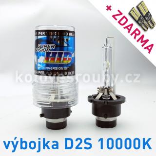 AKCE - Náhradní výbojka xenon D2S 10000K do originálních světlometů (Výbojka D2S 10000K - AKCE - ke každé zakoupené výbojce ZDARMA LED SMD parkovací žárovky s funkcí CANBUS !)