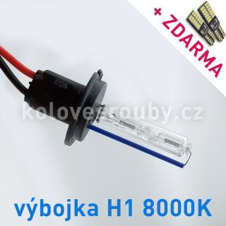 AKCE - Náhradní výbojka xenon H1 8000K do přestavbových HID sad (Výbojka H1 8000K - AKCE - ke každé zakoupené výbojce ZDARMA LED SMD parkovací žárovky s funkcí CANBUS !)