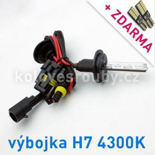 AKCE - Náhradní výbojka xenon H7 4300K do přestavbových HID sad (Výbojka H7 4300K - AKCE - ke každé zakoupené výbojce ZDARMA LED SMD parkovací žárovky s funkcí CANBUS !)