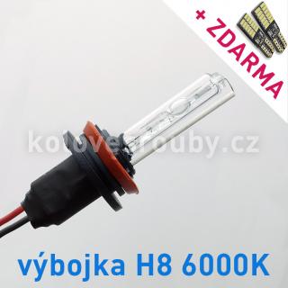 AKCE: Náhradní výbojka xenon H8 6000K do přestavbových HID sad (Výbojka H8 6000K - AKCE - ke každé zakoupené výbojce ZDARMA LED SMD parkovací žárovky s funkcí CANBUS !)