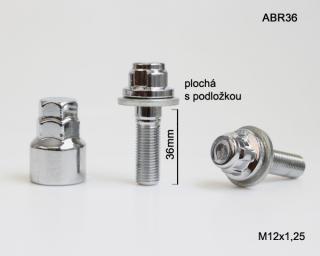 Bezpečnostní šrouby M-BLOCKY M12x1,25x36mm plochá + podložka, klíč 17/19 (Zajišťovací šrouby M-BLOCKY)