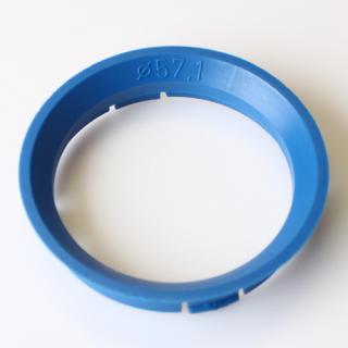 Centrovací kroužek 63,3 / 57,1 plast, modrá, přesah kužele 6mm (Vymezovací kroužky do kol)