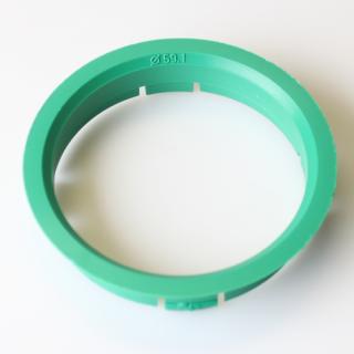 Centrovací kroužek 63,3 / 59,1 plast, zelená, přesah kužele 6mm (Vymezovací kroužky do kol)