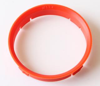 Centrovací kroužek 66,6 / 63,4 plast, červená, přesah kužele 4mm (Vymezovací kroužky do kol)