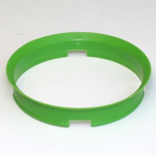 Centrovací kroužek 66,6 / 65,1 plast, světle zelená, přesah kužele 4mm (Vymezovací kroužky do kol)