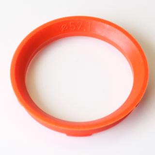 Centrovací kroužek 67,0 / 57,1 plast, oranžová, přesah kužele 3mm (Vymezovací kroužky do kol)