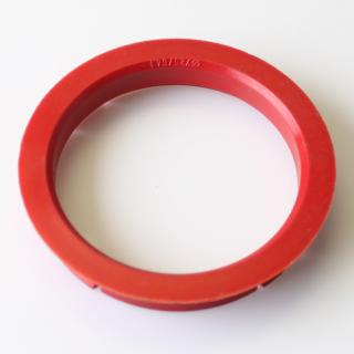 Centrovací kroužek 72,5 / 64,1 plast, červená, přesah kužele 6mm (Vymezovací kroužky do kol)