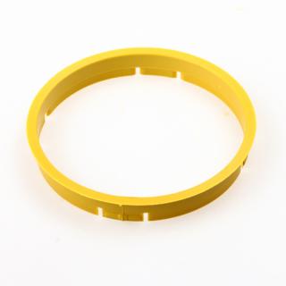 Centrovací kroužek 73,0 / 71,0 plast, žlutá, přesah kužele 3mm (Vymezovací kroužky do kol)