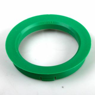 Centrovací kroužek 74,1 / 59,1 plast, zelená, přesah kužele 5mm (Vymezovací kroužky do kol)