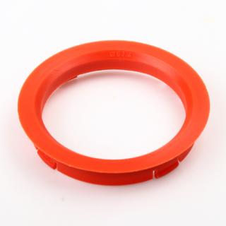 Centrovací kroužek 74,1 / 63,4 plast, červená, přesah kužele 5mm (Vymezovací kroužky do kol)