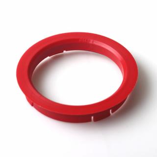 Centrovací kroužek 74,1 / 64,1 plast, červená, přesah kužele 5mm (Vymezovací kroužky do kol)
