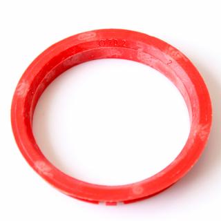 Centrovací kroužek 82,0 / 70,2 plast, červená, přesah kužele 4mm (Vymezovací kroužky do kol)