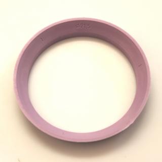 Centrovací kroužek 82,0 / 71,5 plast, růžová, přesah kužele 4mm (Vymezovací kroužky do kol)