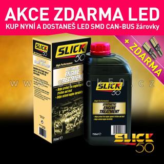 SLICK 50 - Ochrana sport. motorů, 750ml, Synthetic High Perfor. Eng. Treatment (AKCE - ke každé zakoupené OCHRANĚ MOTORŮ dostanete 2 LED CAN-BUS žárovky ZDARMA)