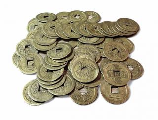 Čínská mince pro štěstí - 20ks (vel.2,2cm)