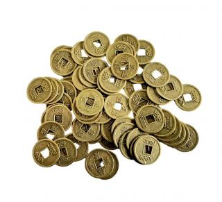 Čínská mince pro štěstí malá (vel.1,8cm)