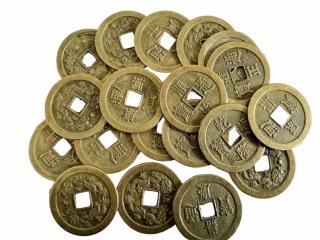 Čínská mince pro štěstí maxi velká (vel.4cm)