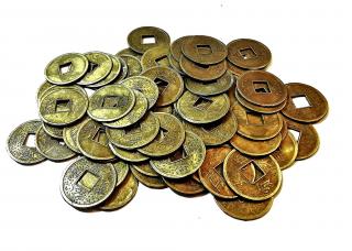 Čínská mince pro štěstí (vel.2,2cm)