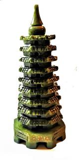 Čínská věž velká  nefrit vel.29x10cm (váha 2,125kg)