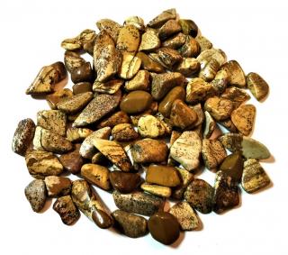Jaspis obrázkový směs 100g , vel. 0,8 -1,2cm (vel.kamenů cca 0,8 -1,2cm)