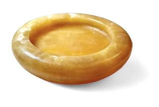 Kalcit žlutý miska (svícen) velká 17cm (vel.cca 17x3cm)