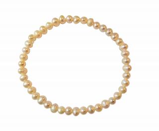 Říční perly meruňkové náramek 0,4 - 0,5 cm (Obvod cca 18 cm)