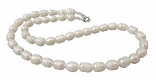 Říční perly náhrdelník bílý nepravidelný, obvod 44 cm (Obvod cca 44 cm)