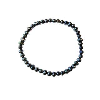 Říční perly tmavé náramek 0,4 - 0,5 cm (Obvod cca 18 cm)
